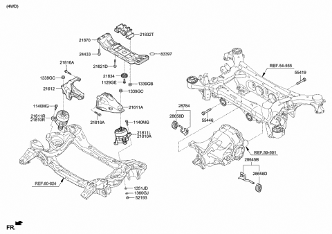 2019 Hyundai Genesis G80 Insulator-Hydraulic,LH Diagram for 21812-B1301
