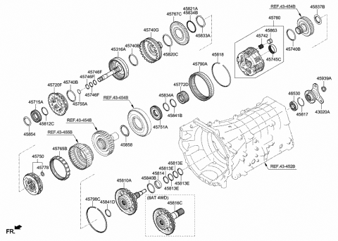 2020 Hyundai Genesis G80 Bearing Assembly-Thrust Needle Diagram for 45833-47000