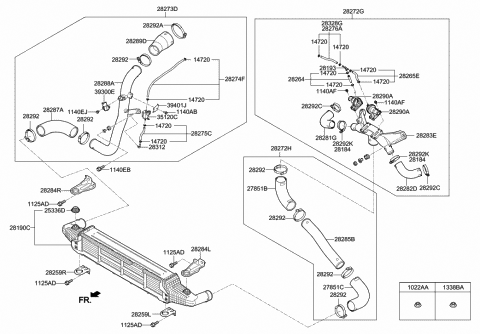 2017 Hyundai Genesis G80 Hose&Pipe Assembly-INTERCOOLER Inlet Diagram for 28272-3L100
