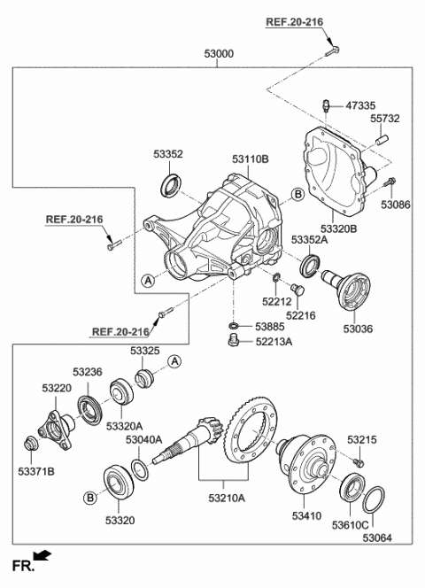 2018 Hyundai Genesis G80 Case Assembly-Differential Diagram for 53020-47001