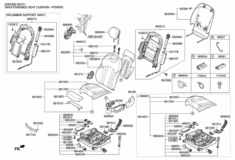 2018 Hyundai Genesis G80 Module Assembly-Front Extendable Cushion Diagram for 88190-B1000-TWV