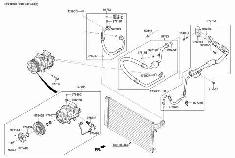 Air conditioning System-Cooler Line - 2018 Hyundai Genesis G80