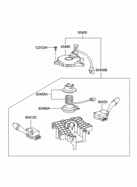 2002 Hyundai Santa Fe Switch Assembly-Multifunction Diagram for 93401-26100