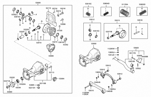2005 Hyundai Santa Fe Bracket Assembly-Differential Mounting,Front Diagram for 53910-26200