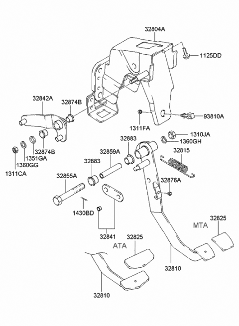 2001 Hyundai Santa Fe Arm Assembly-Crank Diagram for 32842-26700