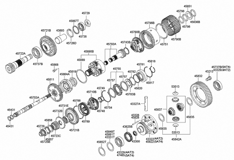 2002 Hyundai Santa Fe Washer Diagram for 45826-37000