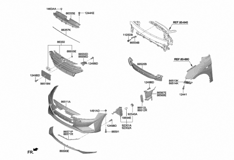 2020 Hyundai Elantra Duct Assembly-Air Curtain,LH Diagram for 86567-F3500