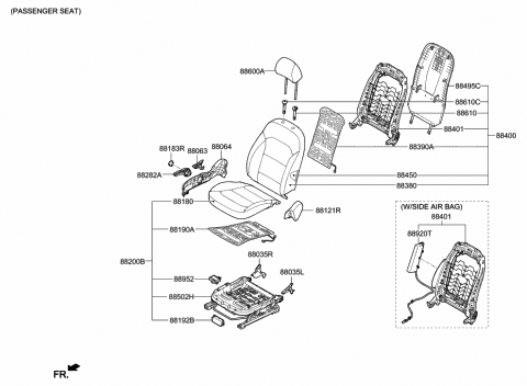 2020 Hyundai Elantra Shield Cover Assembly-Front Seat Outer Diagram for 88291-F3000-TRY