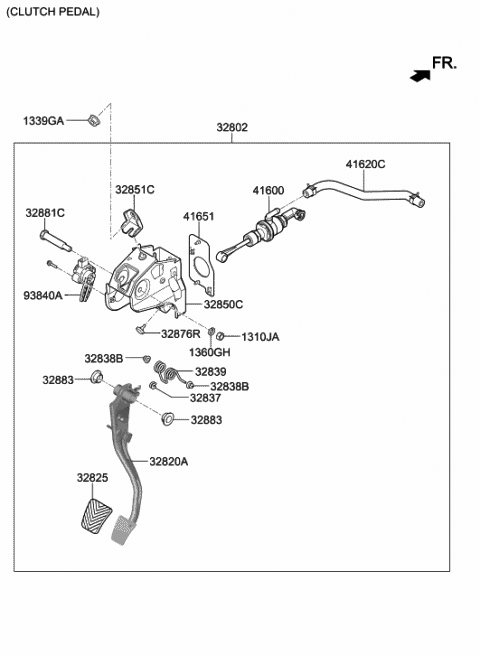 2019 Hyundai Elantra Cylinder Assembly-Clutch Master Diagram for 41600-F2000