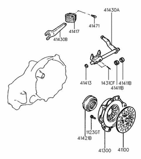 1995 Hyundai Accent Disc Assembly-Clutch Diagram for 41100-22630