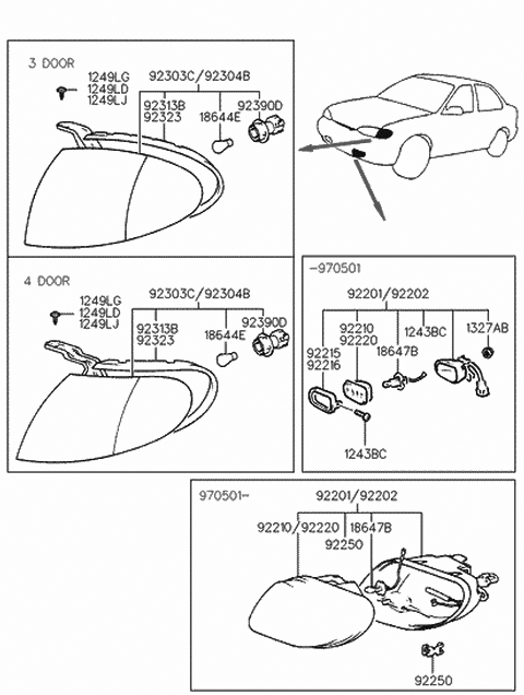 Left Front Genuine Hyundai 92303-28550 Combination Lamp Assembly Left Front Genuine Hyundai 92303-28550 Combination Lamp Assembly