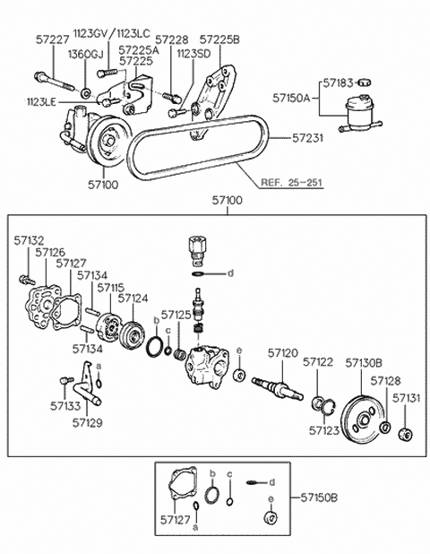 1996 Hyundai Accent Reservoir Assembly-Power Steering Diagram for 57150-22001
