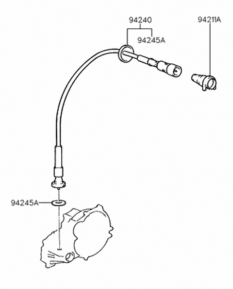 Genuine Hyundai 94240-23100 Speedometer Cable Assembly Genuine Hyundai 94240-23100 Speedometer Cable Assembly