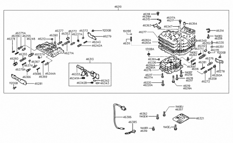 1997 Hyundai Accent Body Assembly-Automatic Transmission Valve Diagram for 46210-22620