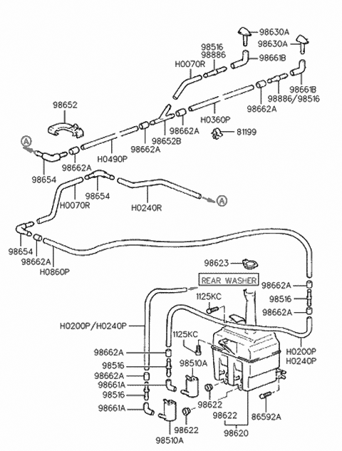 1999 Hyundai Accent Bolt Diagram for 86691-37000