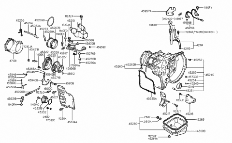 1999 Hyundai Accent Gasket Diagram for 17511-16000