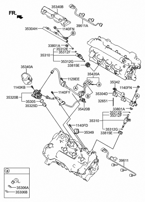 2013 Hyundai Santa Fe Pipe Assembly-Fuel High(Ff) Diagram for 35305-3C101