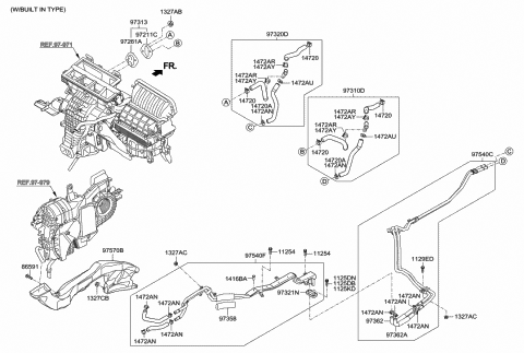 2014 Hyundai Santa Fe Hose Assembly-Water Outlet Diagram for 97312-2W300
