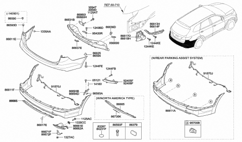2014 Hyundai Santa Fe Bolt-Washer Assembly Diagram for 11251-10356-K