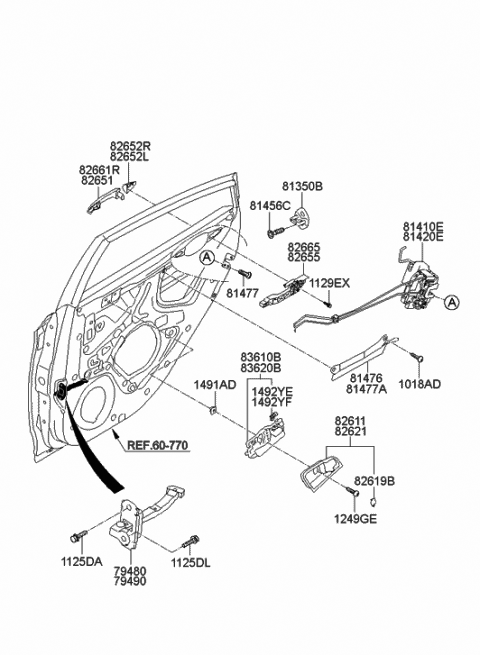 2011 Hyundai Accent Cover-Front Door Outside Handle RH Diagram for 82662-1R060