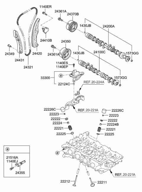 2012 Hyundai Accent Tappet Diagram for 22226-2B237