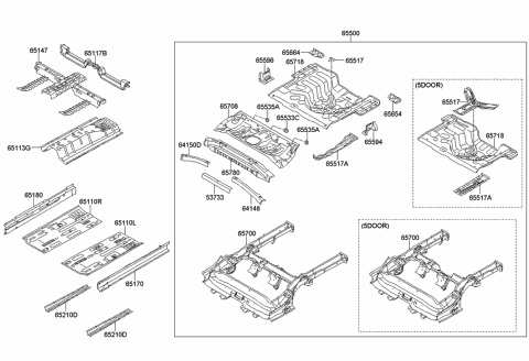 Genuine Hyundai 65515-1J000 Spare Tire Mounting Bracket Assembly