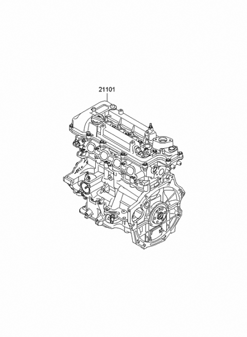 2013 Hyundai Accent Reman Sub Engine Diagram for 142N1-2BU03-HRM