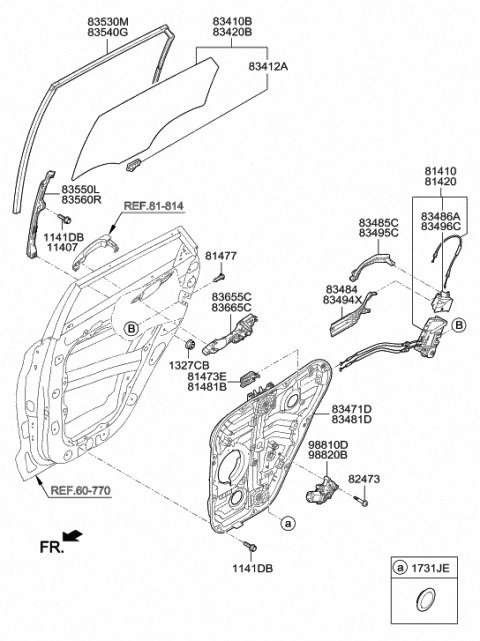 Left Rear Upper Genuine Hyundai 87135-33001 Window Joint and Pad Assembly Left Rear Upper Genuine Hyundai 87135-33001 Window Joint and Pad Assembly