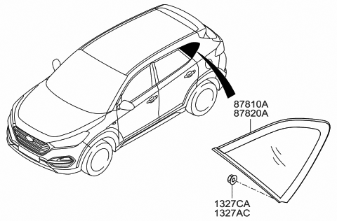 Genuine Hyundai 87810-3S010 Quarter Glass Molding Assembly Genuine Hyundai 87810-3S010 Quarter Glass Molding Assembly