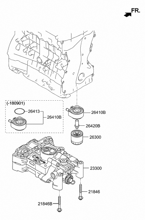 2018 Hyundai Tucson Cover Assembly-Timing Chain Diagram for 21350-2B702