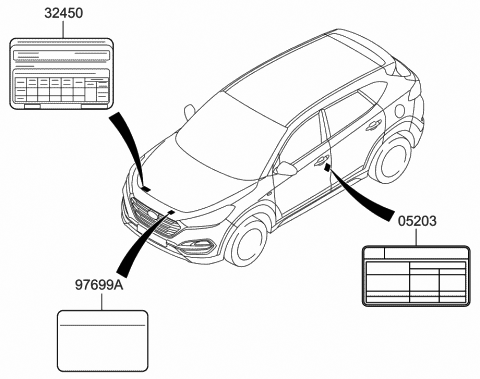 2015 Hyundai Tucson Label-Emission Diagram for 32402-2ETB5