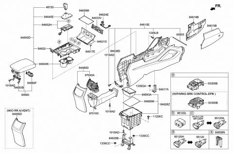 Genuine Hyundai 84660-2S200-MBS Console Armrest Assembly Genuine Hyundai 84660-2S200-MBS Console Armrest Assembly