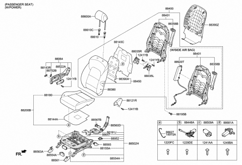 2018 Hyundai Tucson Back Assembly-FR Seat,RH Diagram for 88304-D3300-Y9R