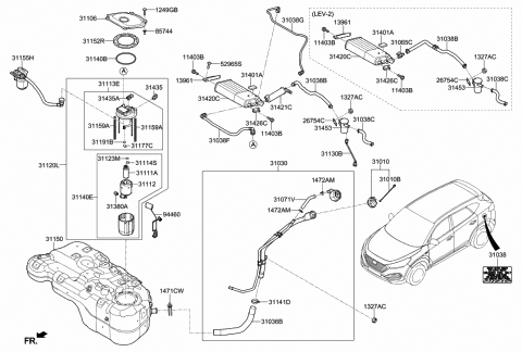 2015 Hyundai Tucson Bracket-Canister Support Diagram for 31426-D3550
