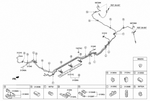 2016 Hyundai Tucson Clamp-Fuel Tube Diagram for 31325-D3000
