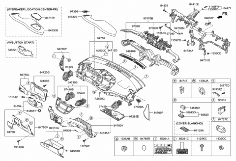 2017 Hyundai Tucson Grille Assembly-Center Speaker Diagram for 84715-D3000-TRY