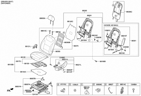 2018 Hyundai Ioniq Frame Assembly-Front Seat Back LH Diagram for 88310-G2011