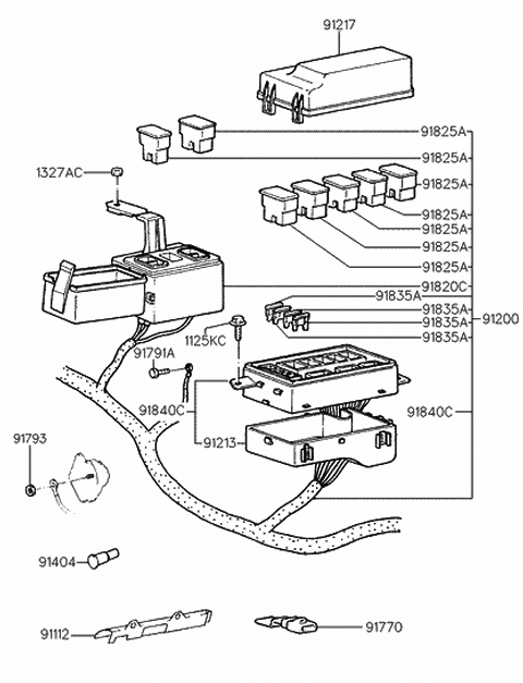 1992 Hyundai Elantra Wiring Assembly-Engine Diagram for 91230-28060