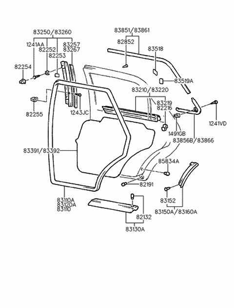 1992 Hyundai Elantra Screw-Tapping Diagram for 12411-03061