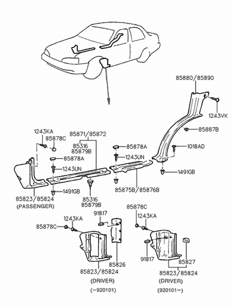 Genuine Hyundai 85892-28000-EH Wheel House Trim Assembly Genuine Hyundai 85892-28000-EH Wheel House Trim Assembly