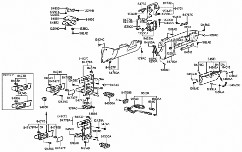 1993 Hyundai Elantra Steering Column Upper Shroud Diagram for 84851-28000-AQ