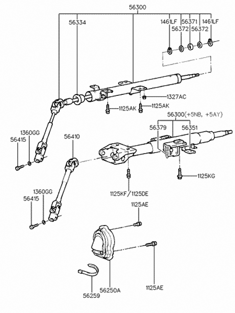 1991 Hyundai Elantra Cover-Dust Diagram for 56250-28010