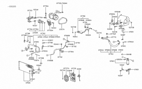 1993 Hyundai Elantra Hose-Cooler Line Suction Diagram for 97763-28102