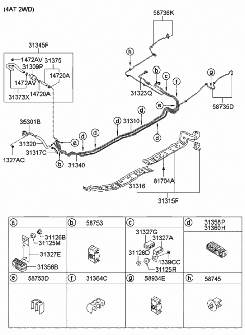 2008 Hyundai Elantra Clip Diagram for 58753-2H200