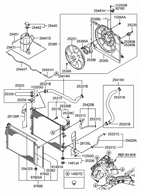 2010 Hyundai Elantra Gasket-Radiator Reservoir Cap Diagram for 25442-3K000