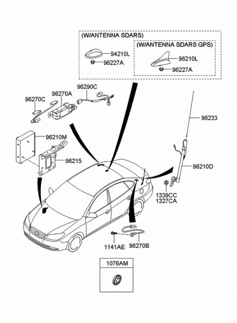 2009 Hyundai Elantra Bracket-Set Top Box Mounting Diagram for 96215-2H100