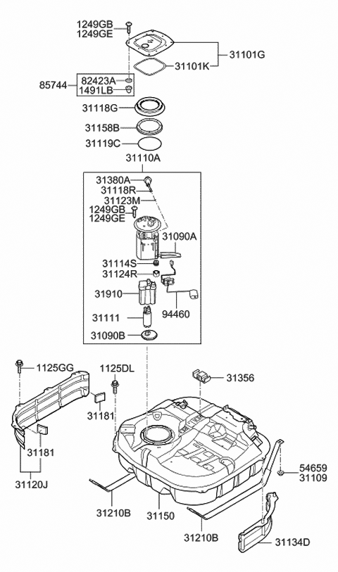 Rear Genuine Hyundai 58736-3J000 Fuel Line Connector Tube Right Rear Genuine Hyundai 58736-3J000 Fuel Line Connector Tube Right