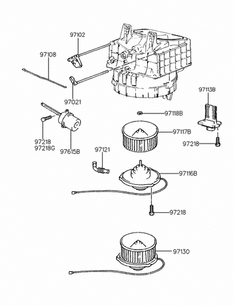 2000 Hyundai Tiburon Resistor Diagram for 97035-29000