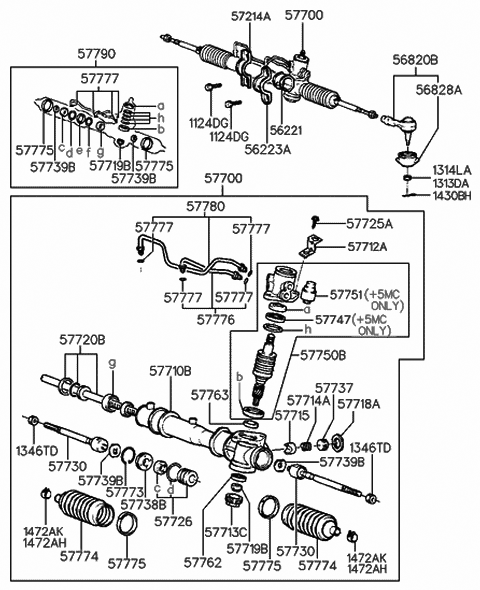 2000 Hyundai Tiburon Clamp-Steering Gear Box Mounting Diagram for 57214-29100