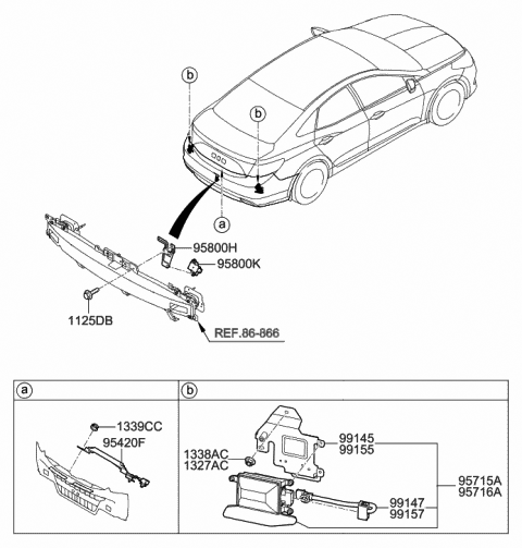 2016 Hyundai Azera Bracket,LH Diagram for 95812-3V1AS